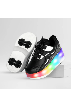 ROCKY SPORT Çocuk Patenli Işıklı Tekerlekli Spor Ayakkabı & Rahat Siyah Kayka...