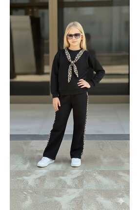 EFSACE Leopar fularlı kız çocuk takımı .5-12 yaş