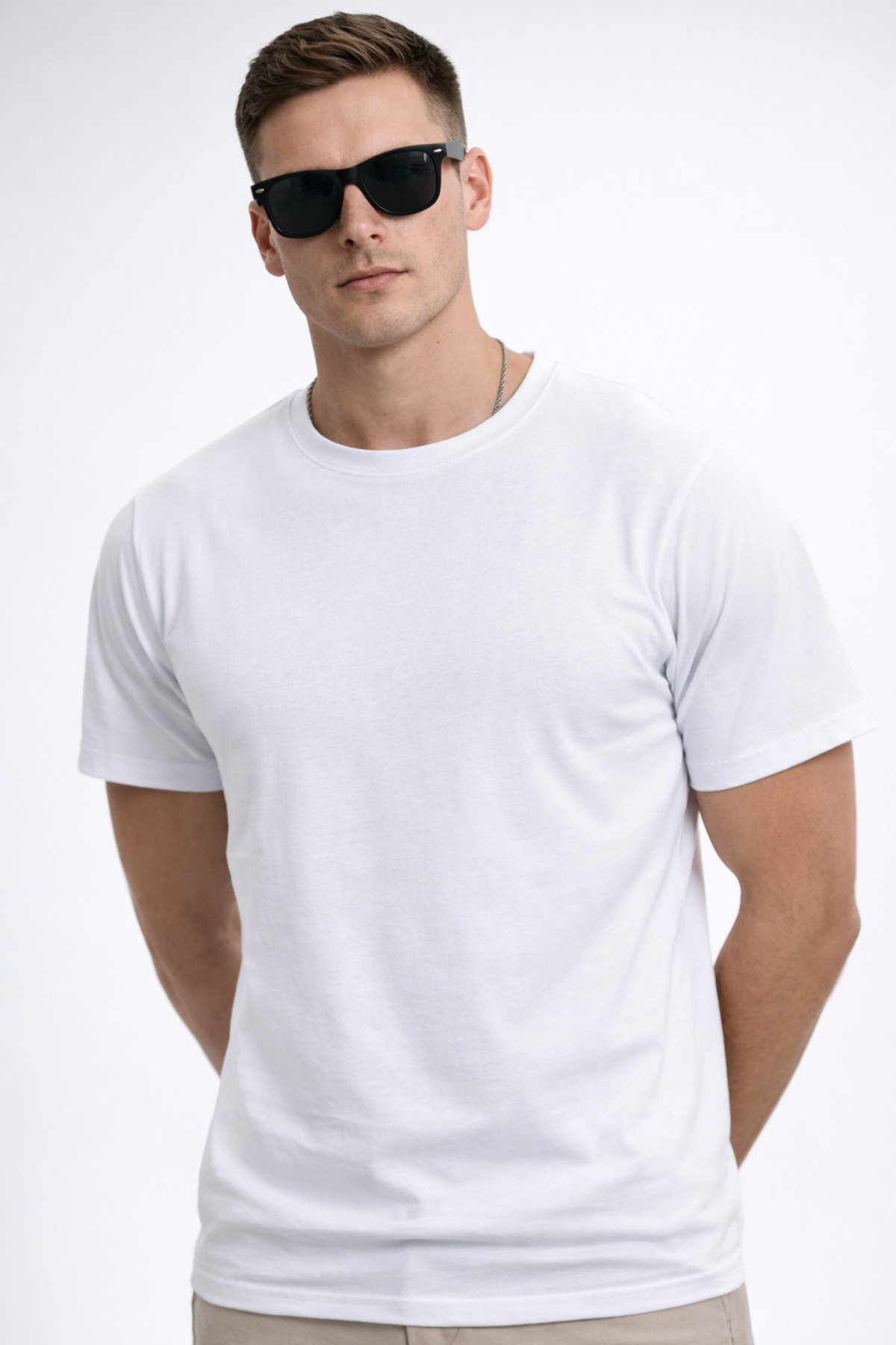 freemen  Erkek Beyaz Regular Fit Basic Tişört, Bisiklet Yaka, Pamuklu 30/1 Süprem Kumaş, Rahat Günlük Giyim