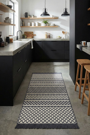 Cool Halı Lovely Krem Mavi Kilim Yıkanabilir Çift Taraflı Dokuma Akrilik İnce...