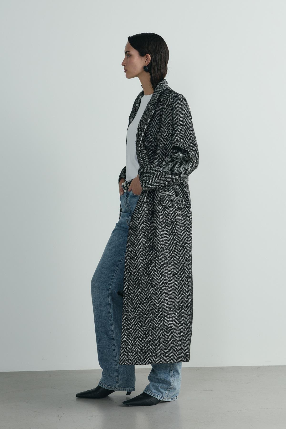 Suud Collection Siyah Adel Maxi Kaban görsel 3