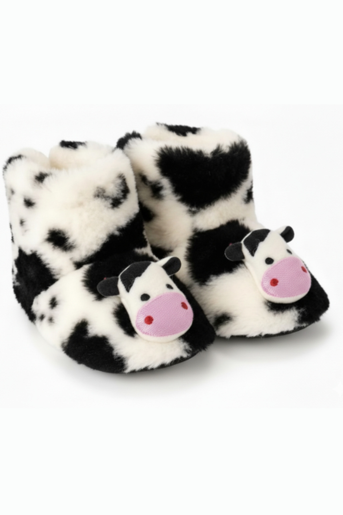 pufien Kışlık Patik, İnek Peluş Bot, Polar İnek Desenli Rahat ve Kaymaz Tabanlı, Bebek ve Çocuk fotoğrafı 2 (önizleme)