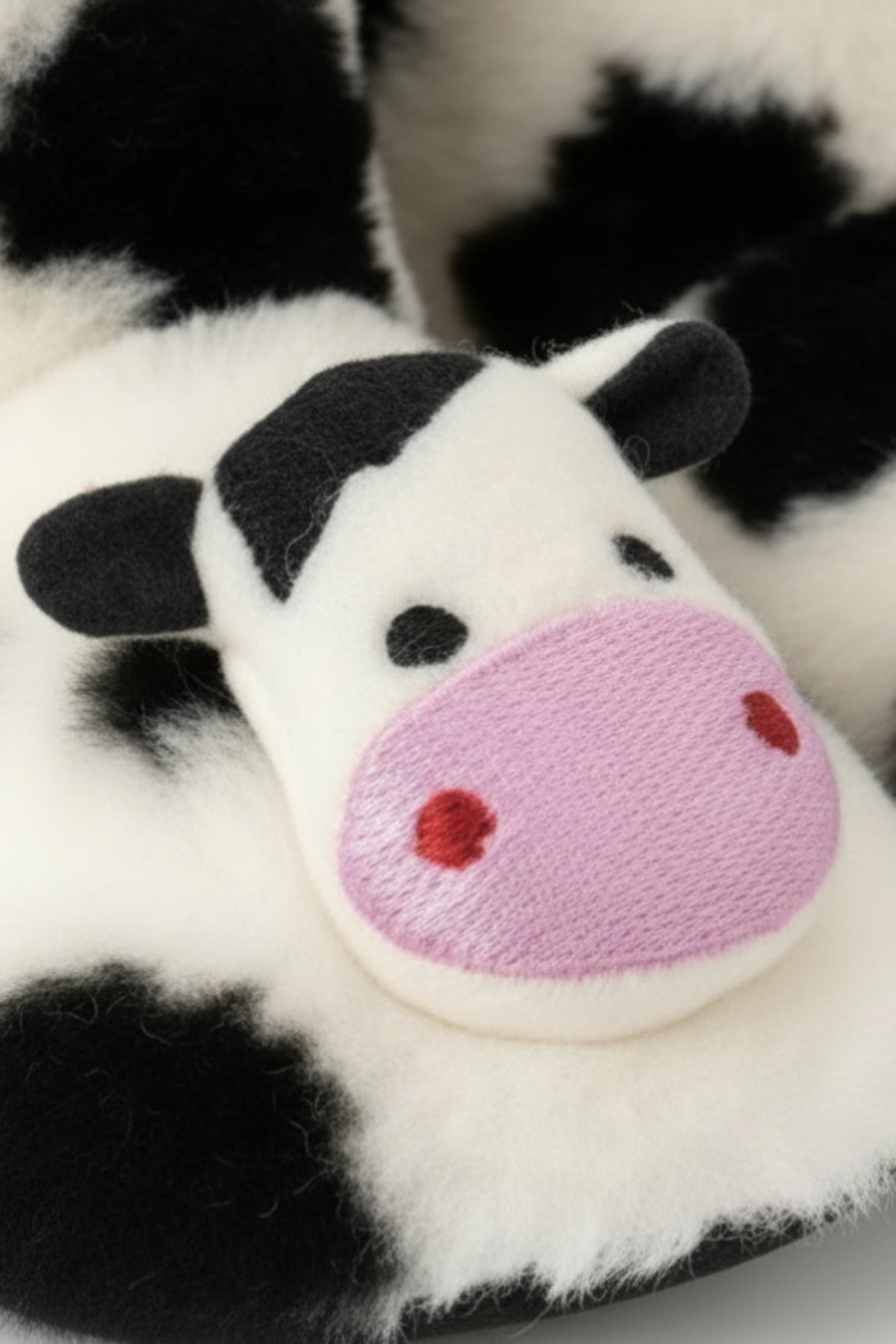 pufien Kışlık Patik, İnek Peluş Bot, Polar İnek Desenli Rahat ve Kaymaz Tabanlı, Bebek ve Çocuk fotoğrafı 4 (önizleme)