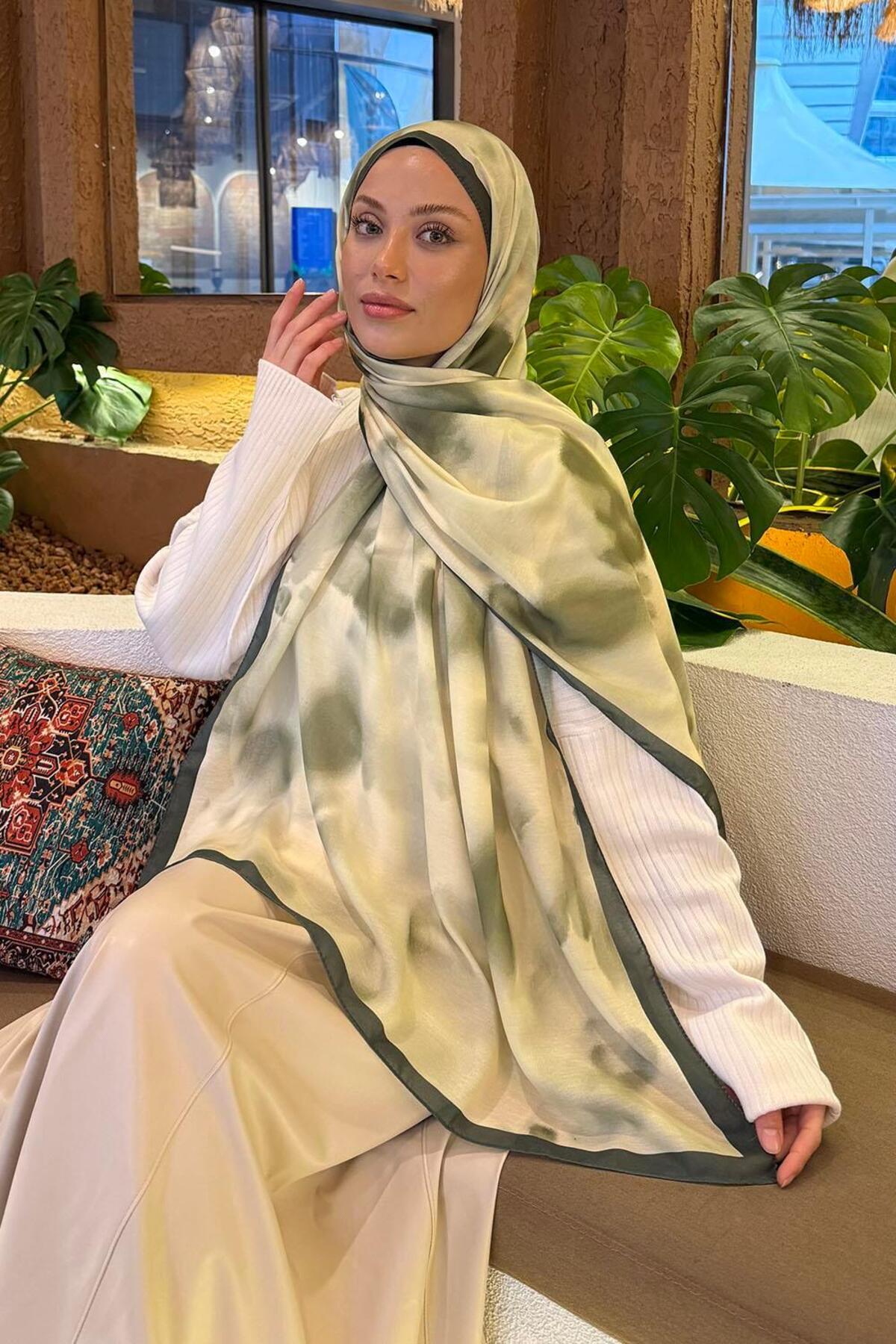 lamelif Batik Desen Soft Şal Ada Çayı görsel 2