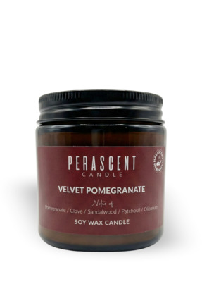 Perascent Nar Kokulu Doğal Soya Mum 100 mL Cam Kavanoz Metal Kapak