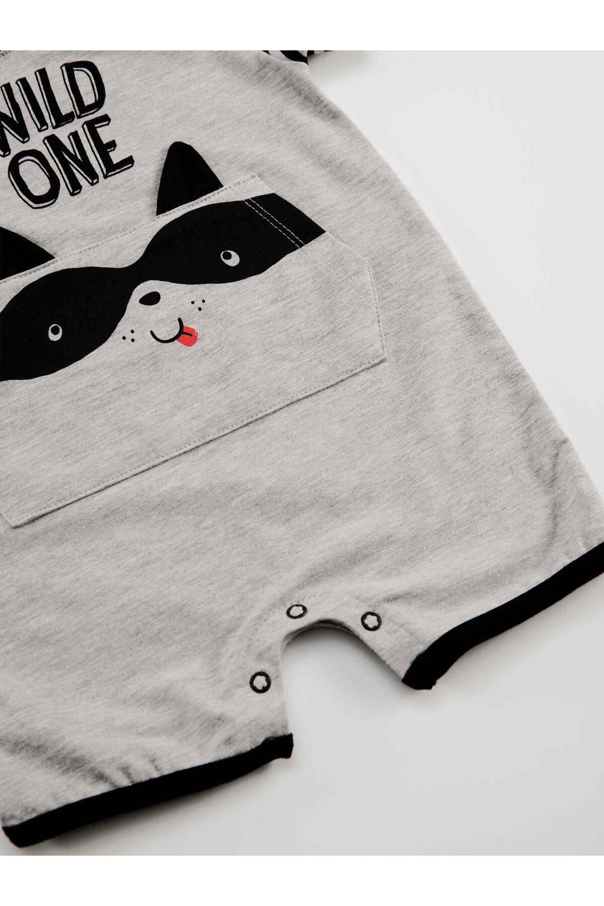 Denokids Rakun Erkek Bebek Gri Yazlık Tulum fotoğrafı 6 (önizleme)