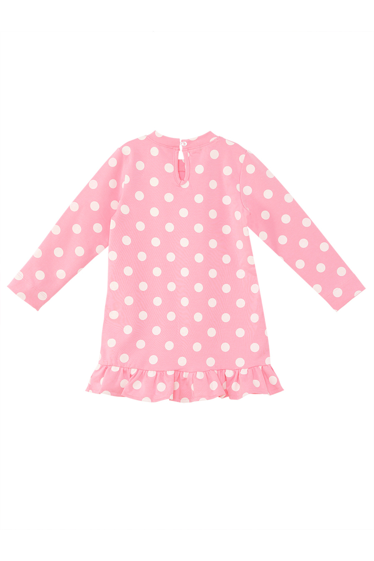 Denokids Ayıcık Kız Bebek Puantiyeli Pembe Elbise fotoğrafı 4 (önizleme)