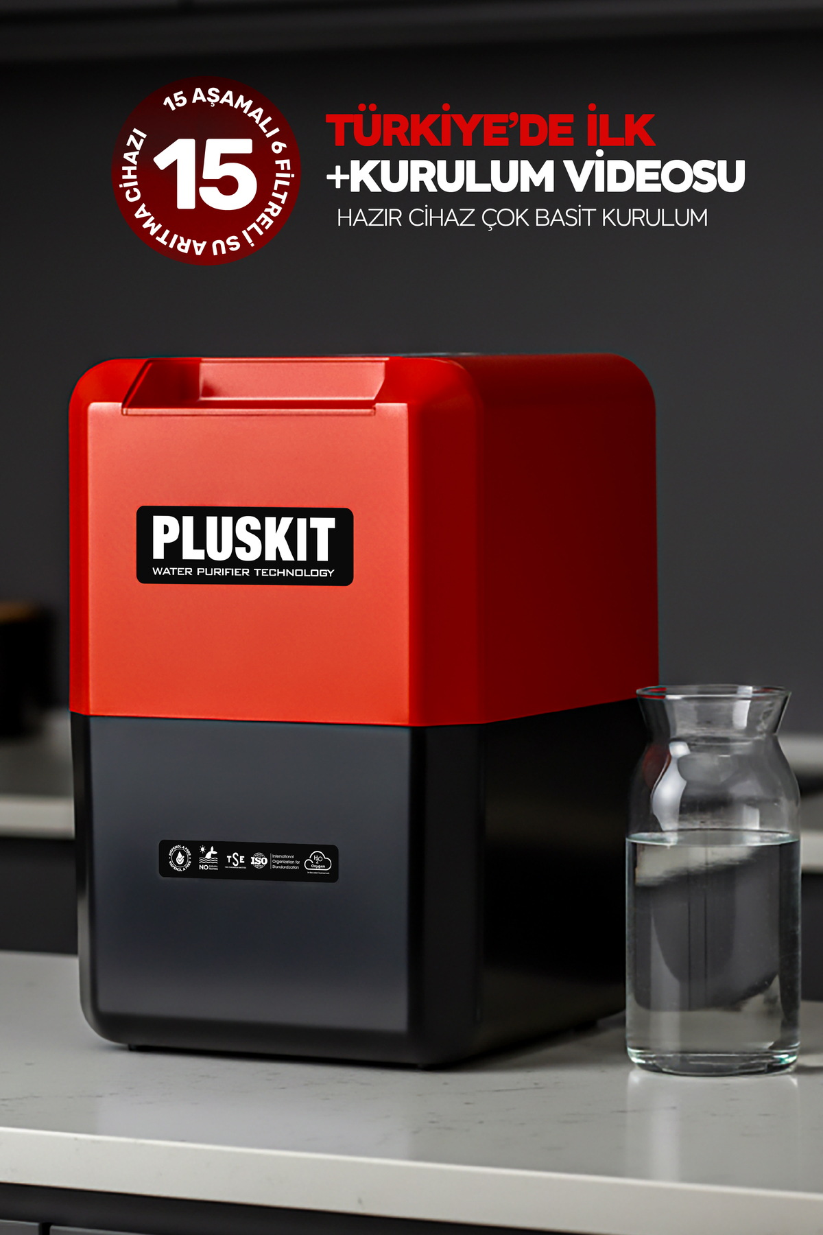 8 L Steel Tank Water Purifier with 15-Stage 80 Gpd Membrane