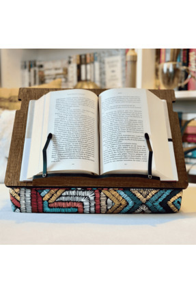 Vigo Wood Minderli Kitap Okuma Standı Neokilim Ceviz