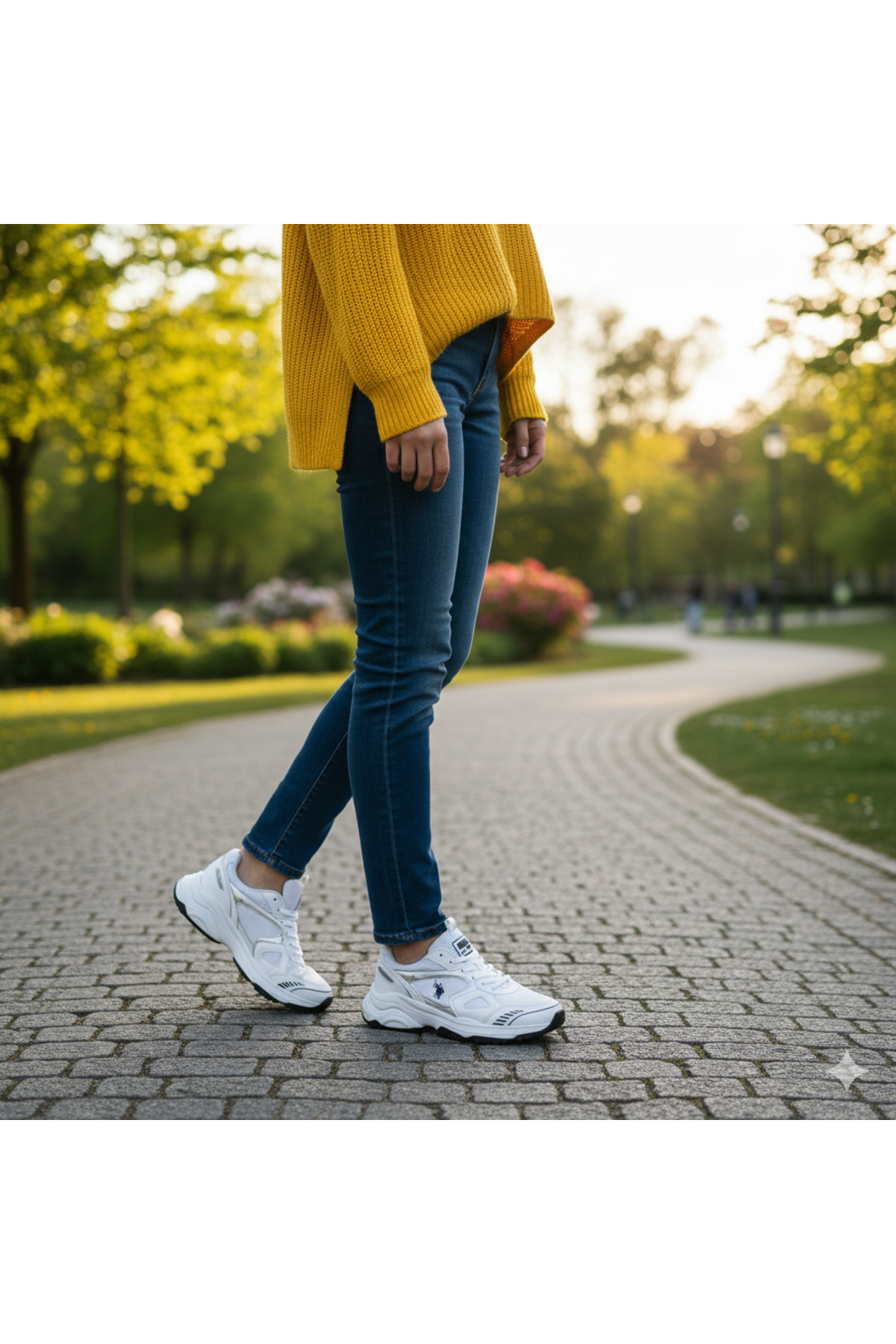 یو اس پولو کفش ورزشی زنانه سفید اصلی