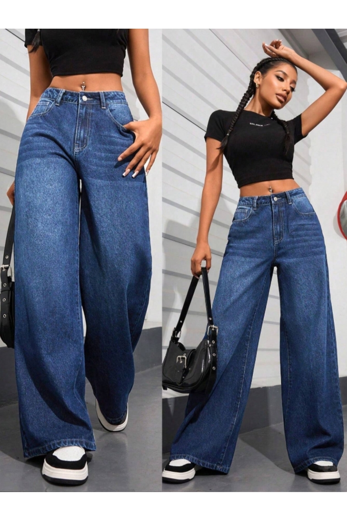 MARLİX  Baggy Salaş Cepli Bol Kesim Kot Pantolon