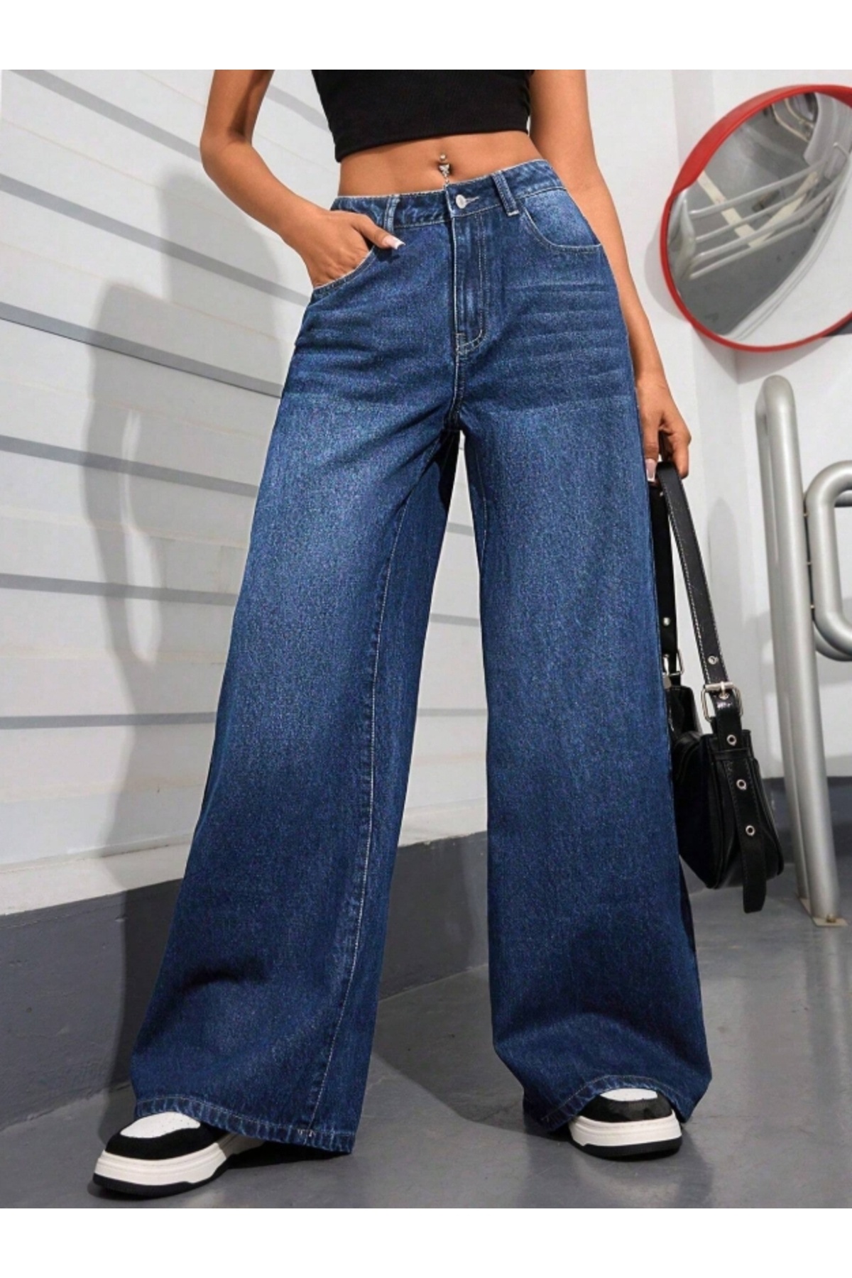 MARLİX  Baggy Salaş Cepli Bol Kesim Kot Pantolon - Görsel 5