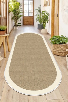 West Home Dijital Baskı Yıkanabilir Kaymaz Taban Oval Mutfak Halısı Salon Hal...