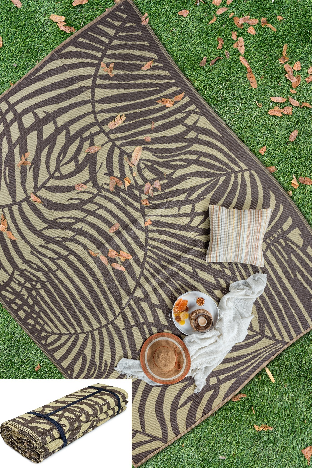 XL Plastic Carpet Foldable Double Sided Beach Camping Picnic Balcony Wicker Mat Camper Carpet Rug