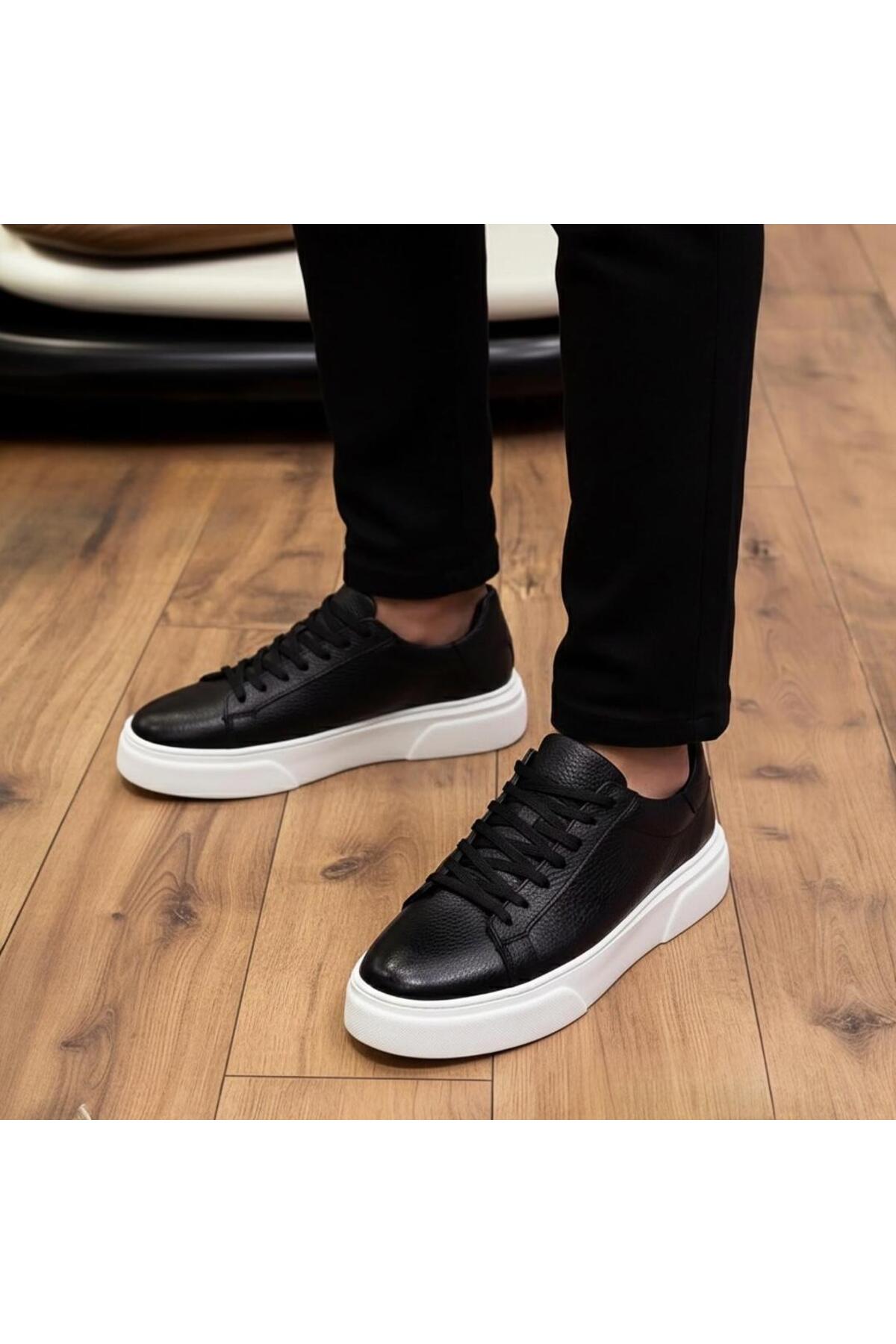 Taşpınar Ayakkabı  %100 Hakiki Deri Ortopedik Hafif Erkek Rahat Günlük Hafif Terletmez Büyük Numara Sneaker Ayk. 37-50