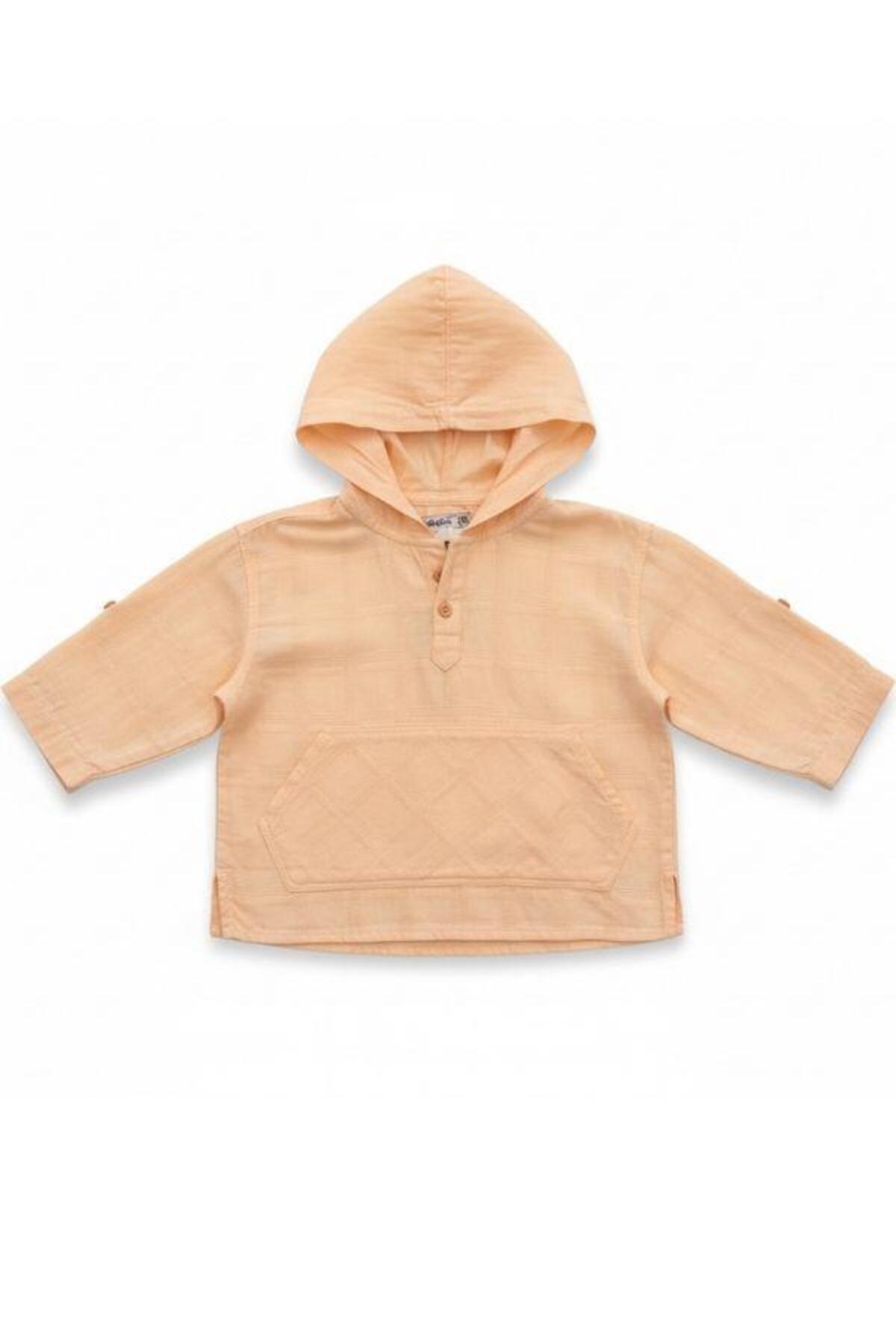 Jack Lions Erkek Bebek Kapüşonlu Kanguru Cepli Keten Gömlek fotoğrafı 5 (önizleme)