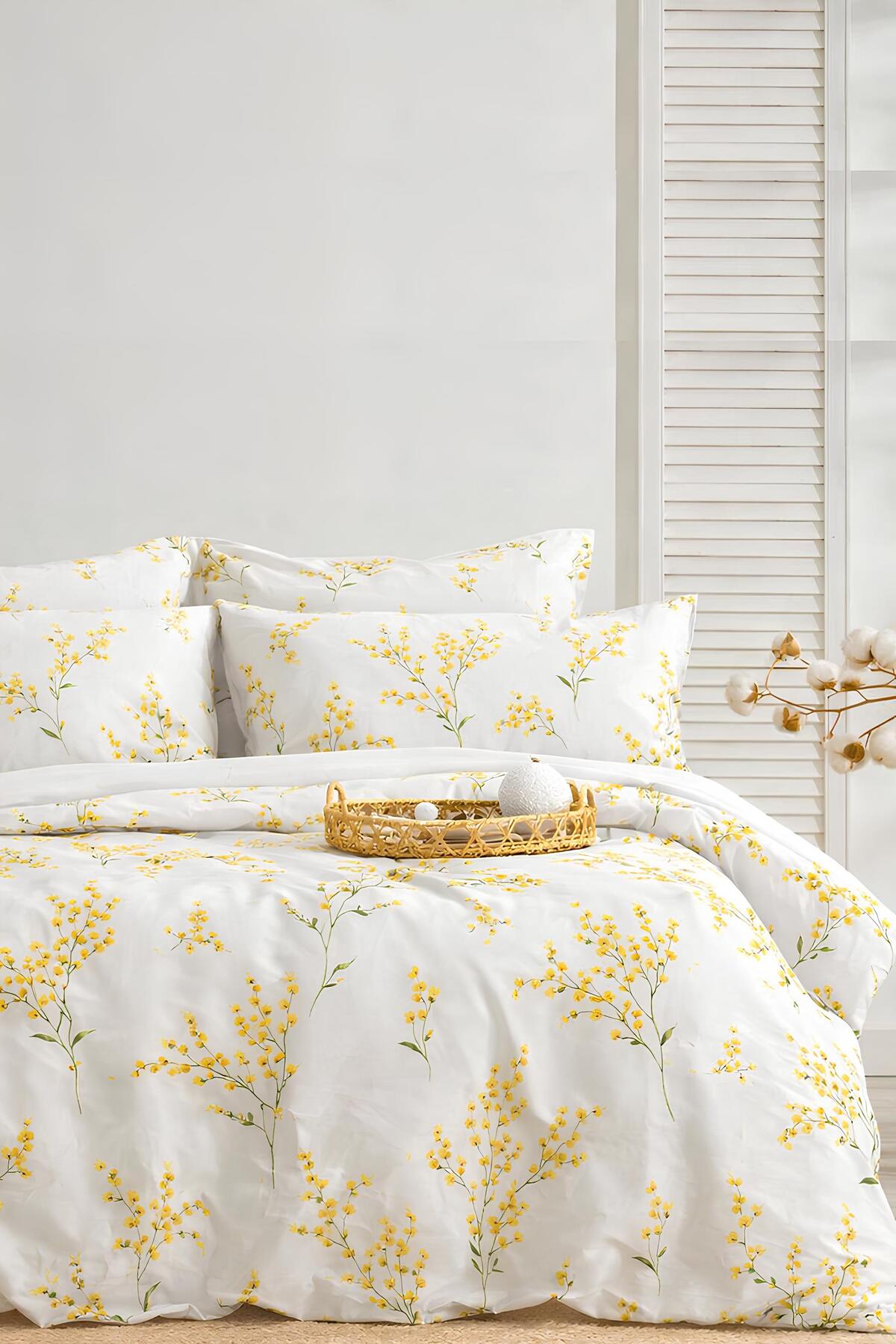 Always Двосторонній двоспальний комплект постільної білизни з гумкою та прост...