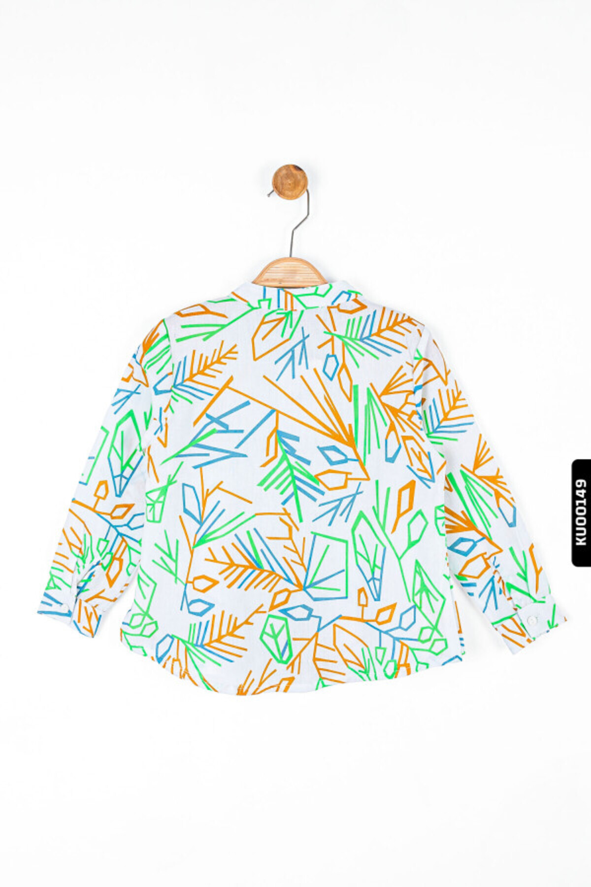 Nk Kids Düğmeli Dik Yakalı Geometrik Desenli Kız Çocuk Gömlek 4-8 Yaş 36509 fotoğrafı 3 (önizleme)