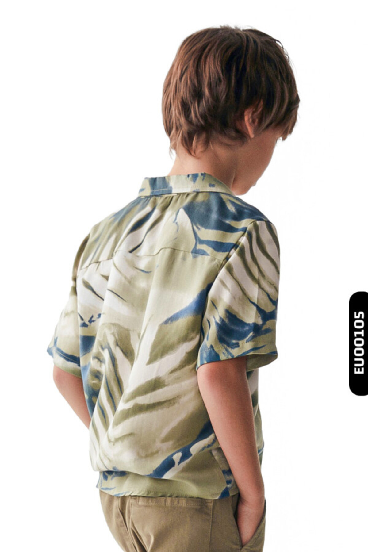 Nk Kids Akıtma Desenli Ceket Yakalı Düğmeli Kısa Kollu Erkek Çocuk Gömlek 8-14 Yaş 46325 fotoğrafı 2 (önizleme)