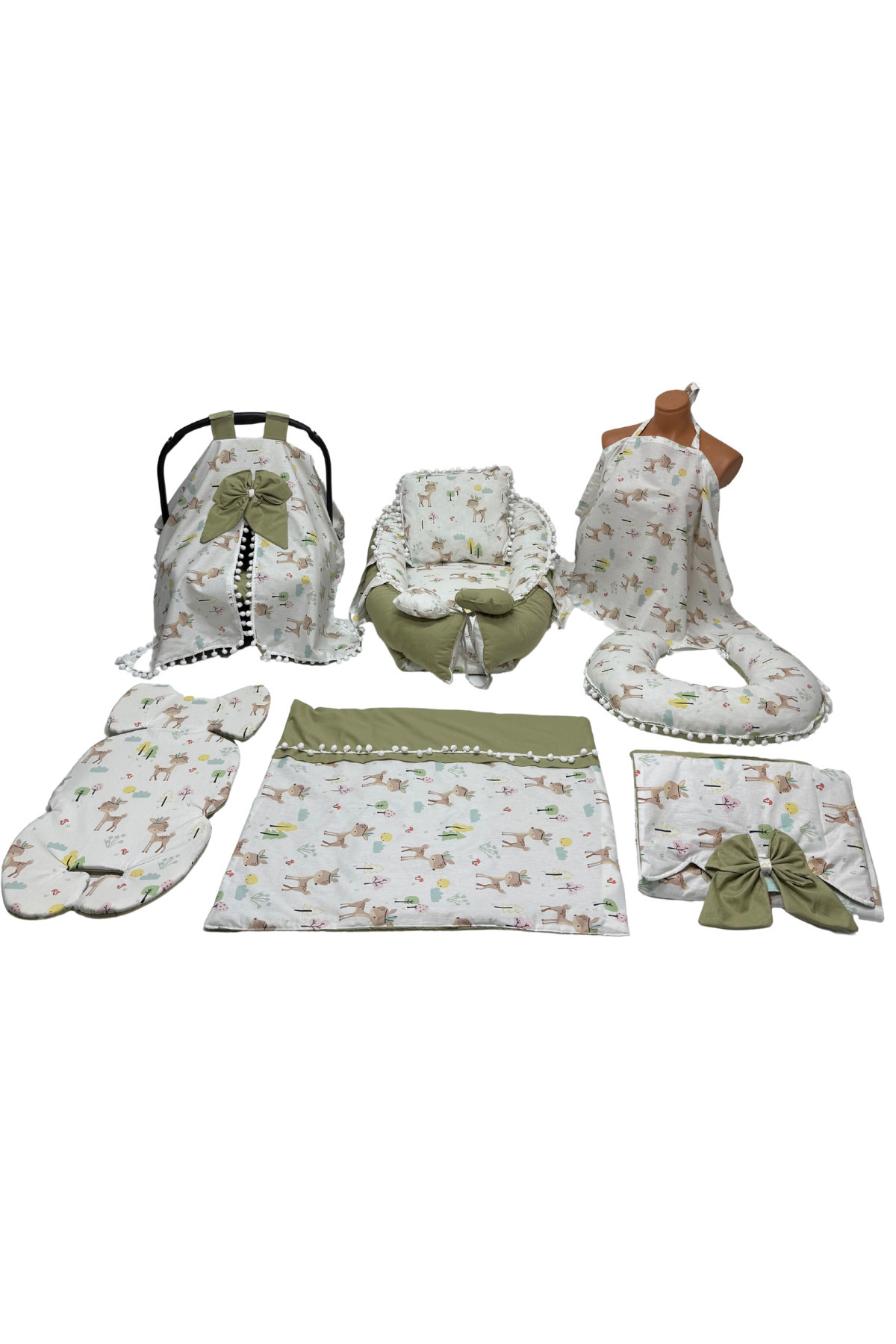 Happy Baby Dikiş Atölyesi 10’lu Babynest Puset Örtüsü Alt Açma Emzirme Yastığı Emzirme Önlüğü Ana Kucağı fotoğrafı 3 (önizleme)