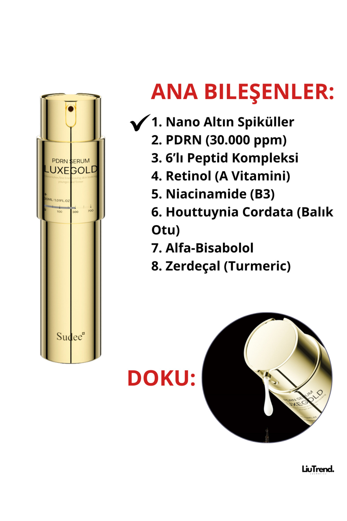 Luxegold PDRN 300 Renewal Serum (2 ml*10 adet) Altın Spiküller ve PDRN Lifting Serum — SU026 — تصویر 2 از 6