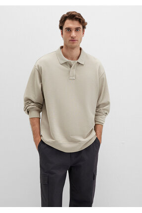 Mavi Bej Polo Sweatshirt 0S10323-70146