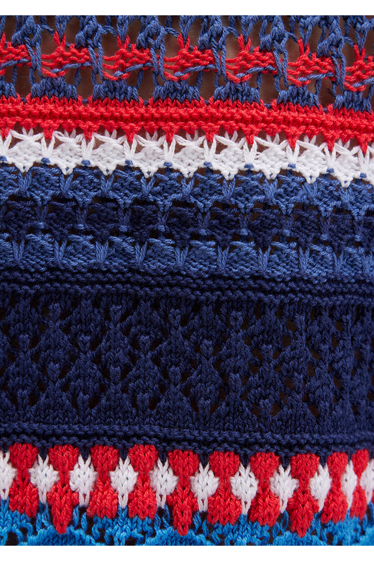 Mavi  Jakarlı Lacivert Kazak Loose Fit / Bol Rahat Kesim 1710329-70491 - Görsel 7