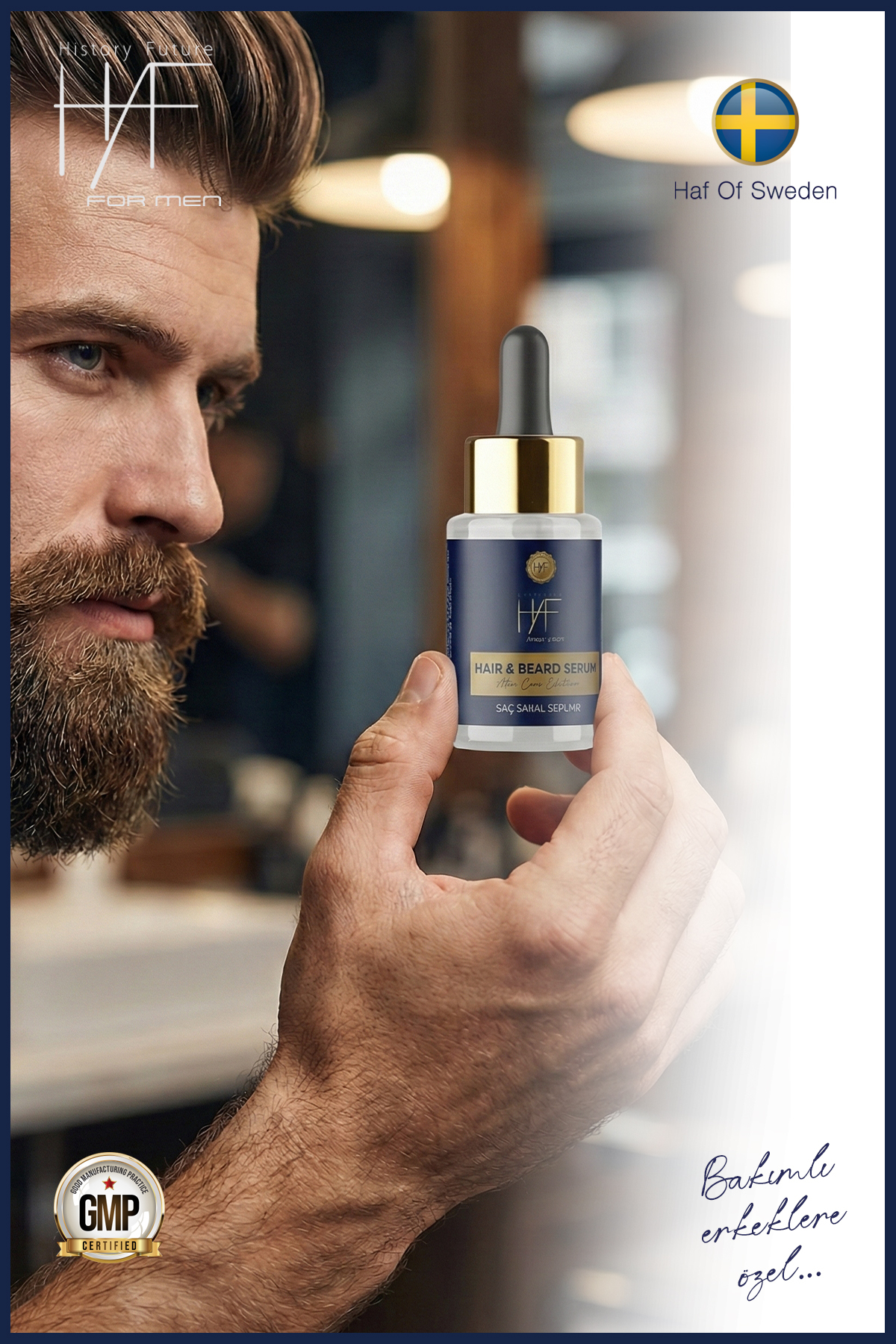 Saç Sakal Serumu Seyrek Ve Boş Bölge Doldurucu Gürleştirici Güçlendirici Besleyici 30 ml — HAF - HAİRBEARD SERUM — تصویر 9 از 9