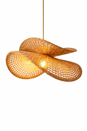 Joujou LUNA AVİZE 60 Cm Çap | El Yapımı Rustik Rattan Hasır Avize| Doğal İska...