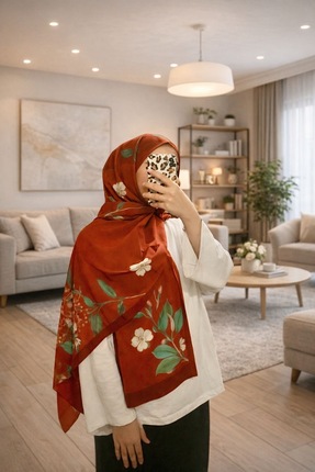 PARLA ATELİER Bursa İpeği Çiçek Desen Şal