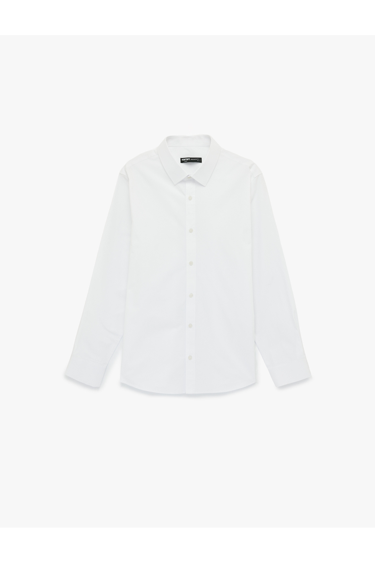 کوتون پیراهن آستین بلند یقه کلاسیک نخی معمولی فیت