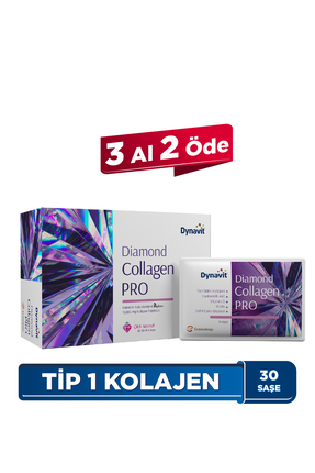 Dynavit Diamond Collagen PRO 30 Saşe - Hidrolize Peptit Tip 1 Balık Kolajeni,...