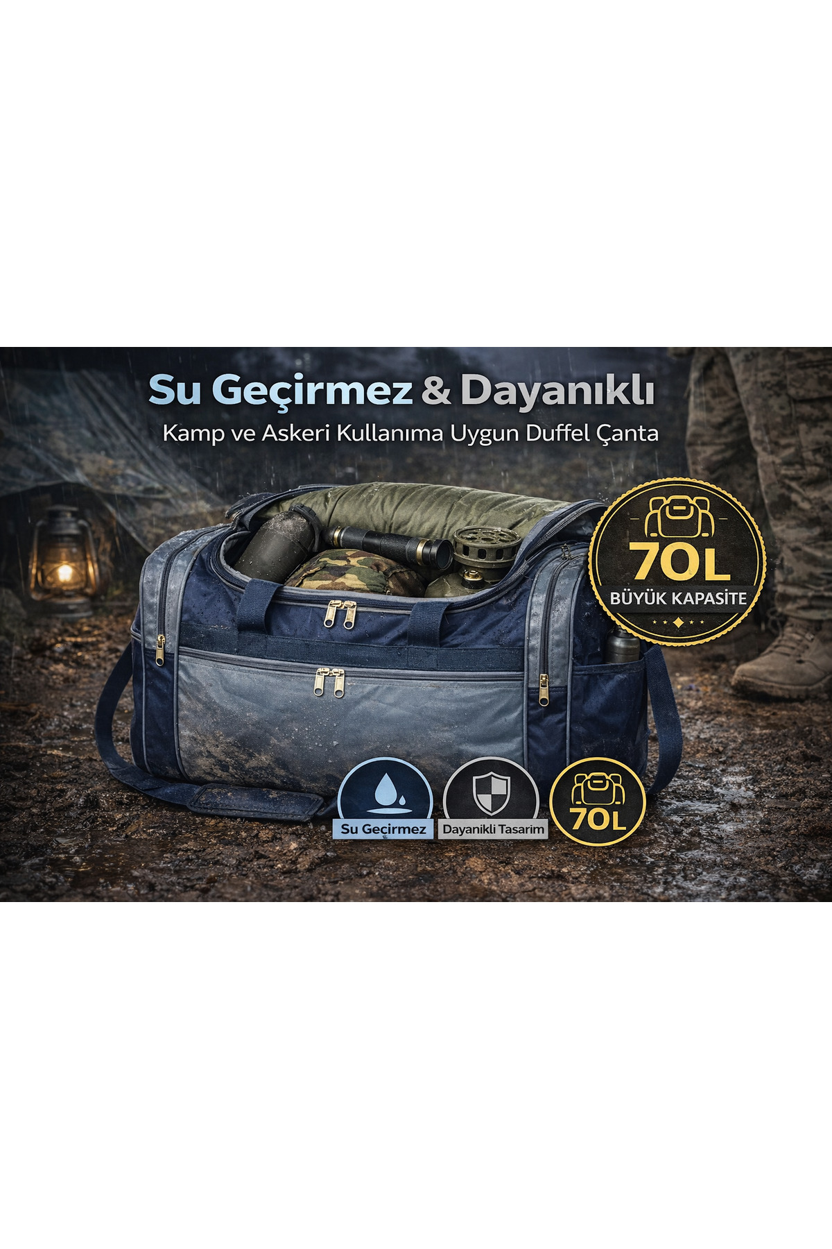 novadatex  2 Adet Büyük Boy Valiz Kamp ve Asker Çantası 4 Bölmeli El ve Omuz Çantası - Görsel 4