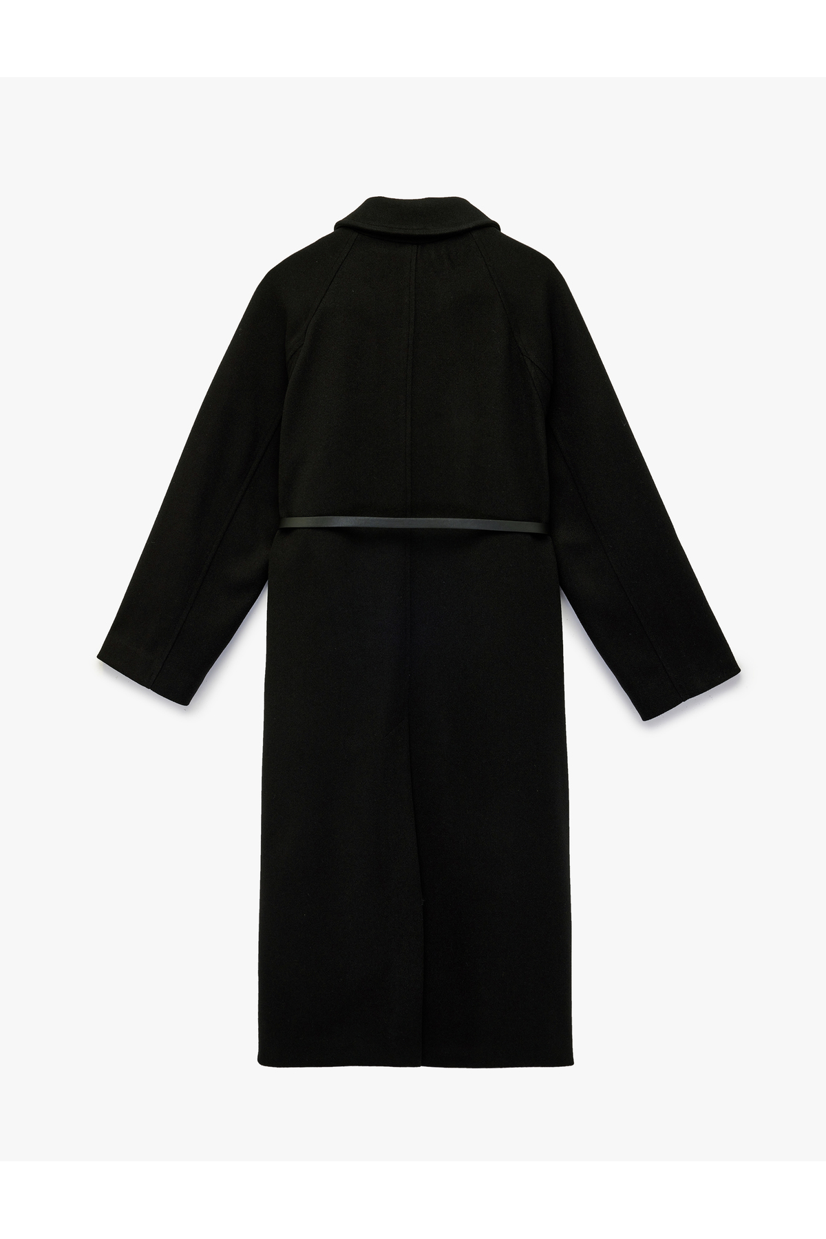 Koton  Kemerli Kaşe Kaban Cepli Regular Fit Uzun Kollu - Görsel 4