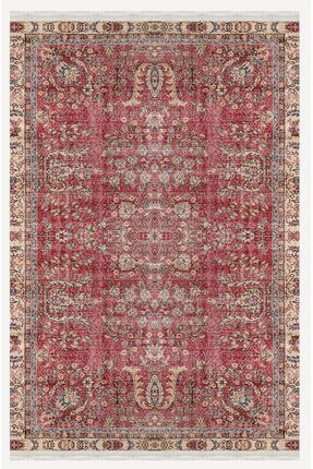 kilim home Mars 2047 Bordo Tonlarında Etnik Eskitme Pamuk  Dokuma Taban Halı