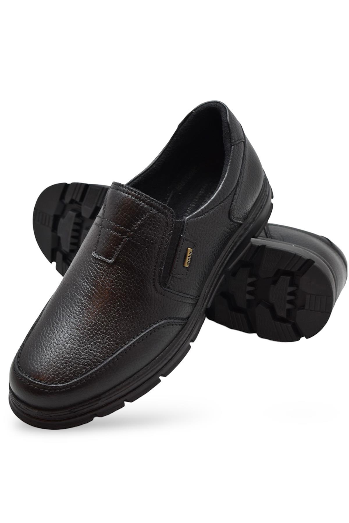 ISPARTALILAR  TAB1645-S Kışlık Tam Ortopedik Taban %100 Hakiki Deri Bağcıksız Erkek Ayakkabı Kauçuk Kaymaz Taban - Görsel 7