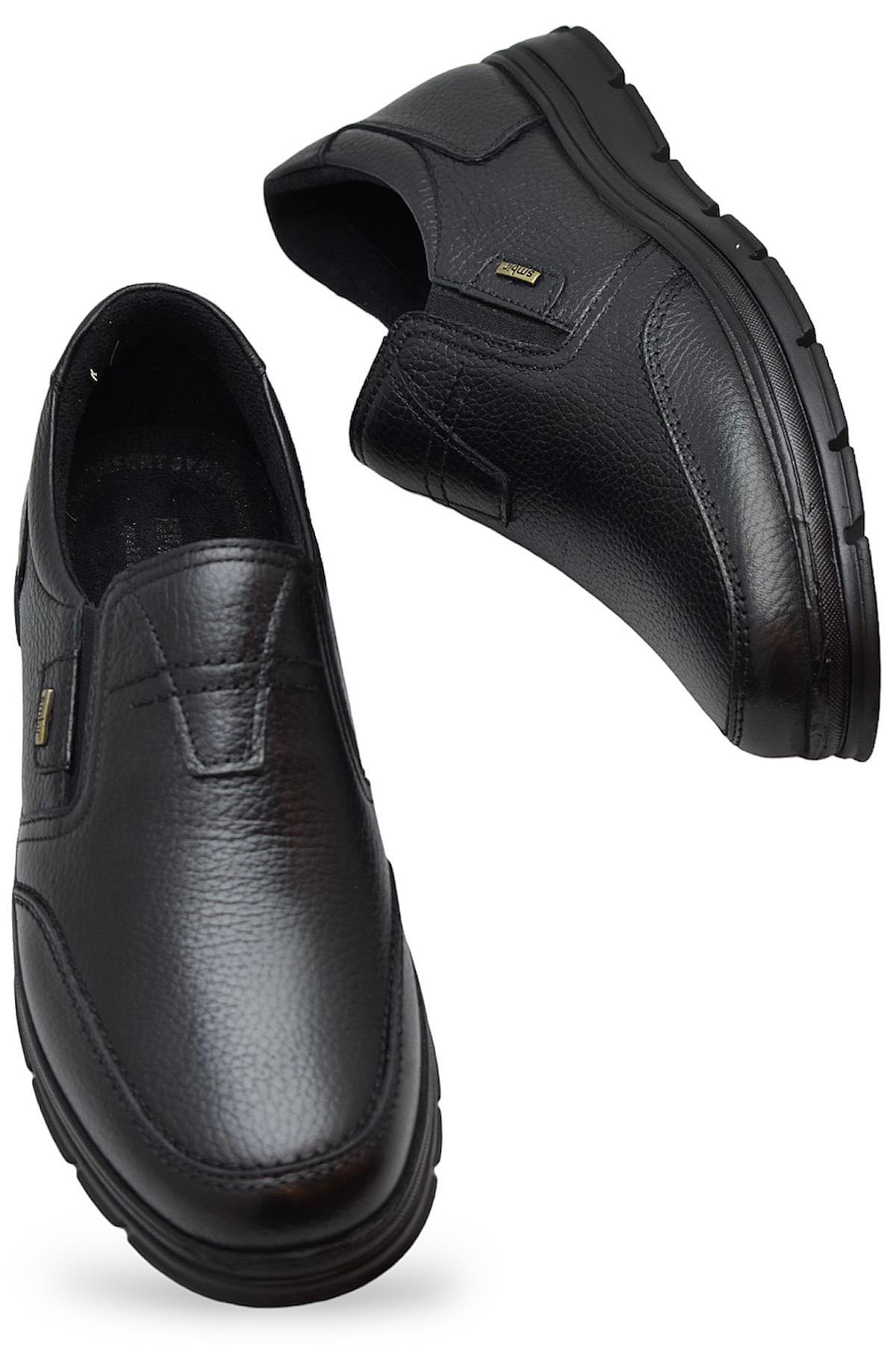 ISPARTALILAR  TAB1645-S Kışlık Tam Ortopedik Taban %100 Hakiki Deri Bağcıksız Erkek Ayakkabı Kauçuk Kaymaz Taban - Görsel 3