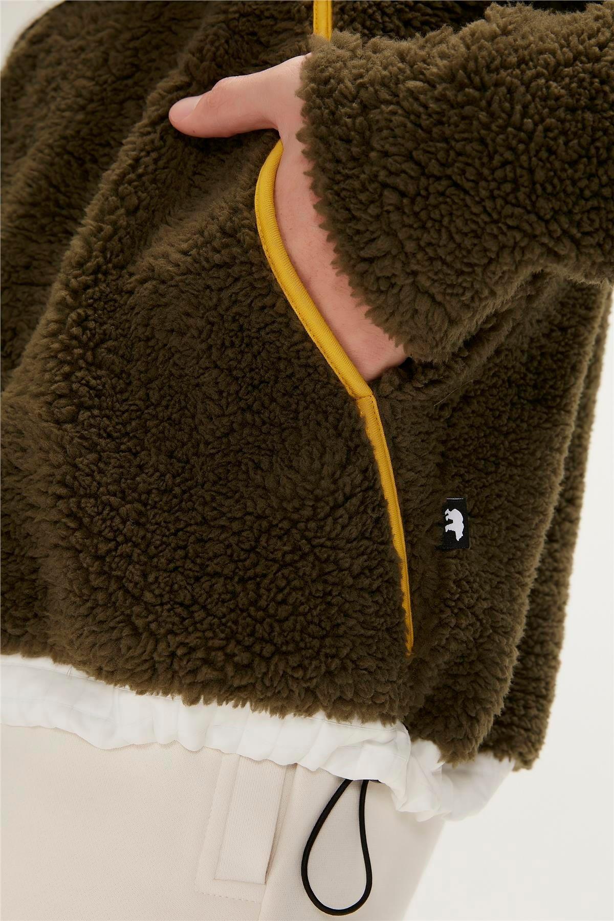 Leonard Half-Zip Plush Jacket Erkek Polar Sweatshirt 23.02.29.007KHAKI — خاکی — تصویر 6 از 7