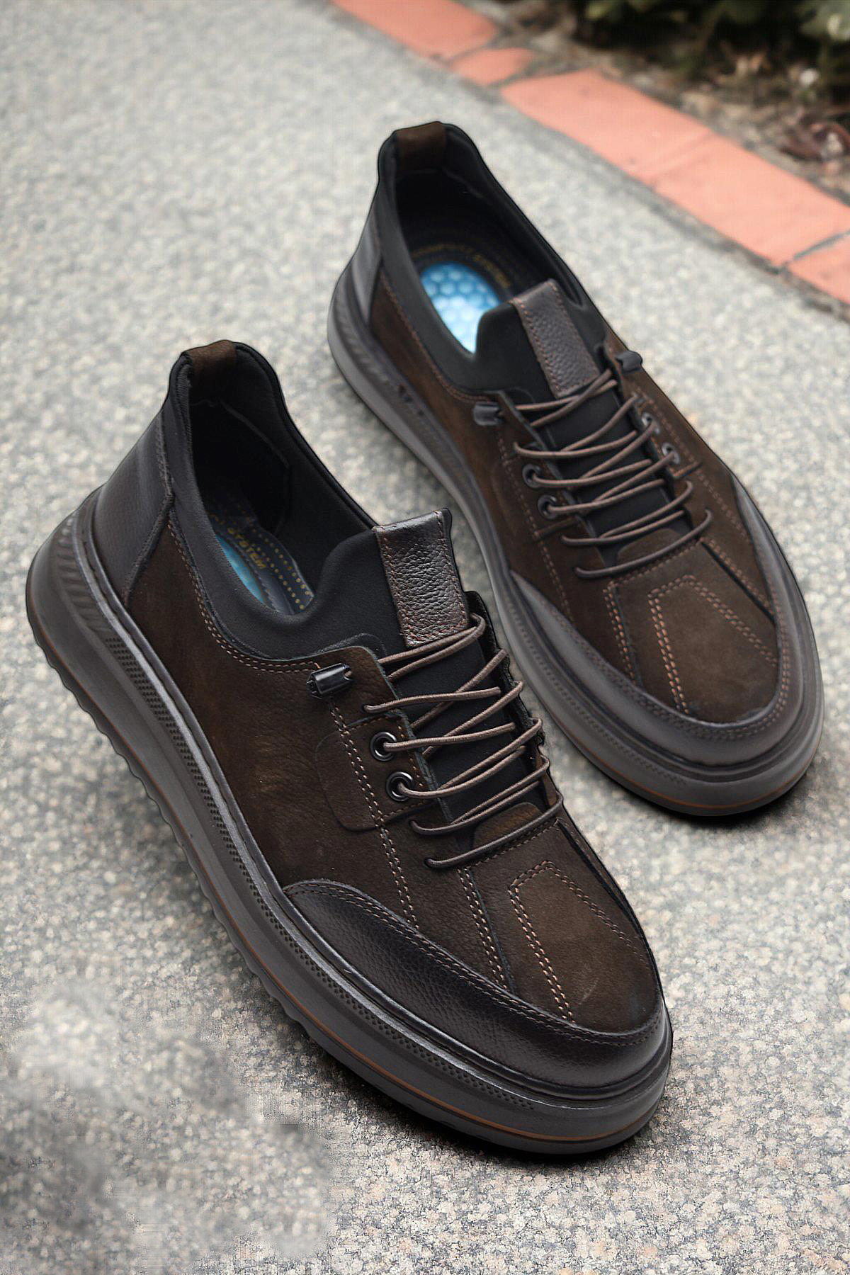 ISPARTALILAR  TAB550 Topuk Jelli Ortopedik Taban Hakiki Deri Erkek Ayakkabı Casual Günlük Erkek Ayakkabı POLİ Hafi