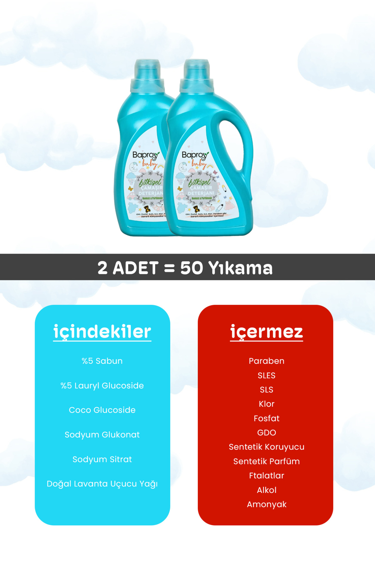 Baproy Baby 2 Lt Bebekler Için Bitkisel Çamaşır Deterjanı fotoğrafı 2 (önizleme)