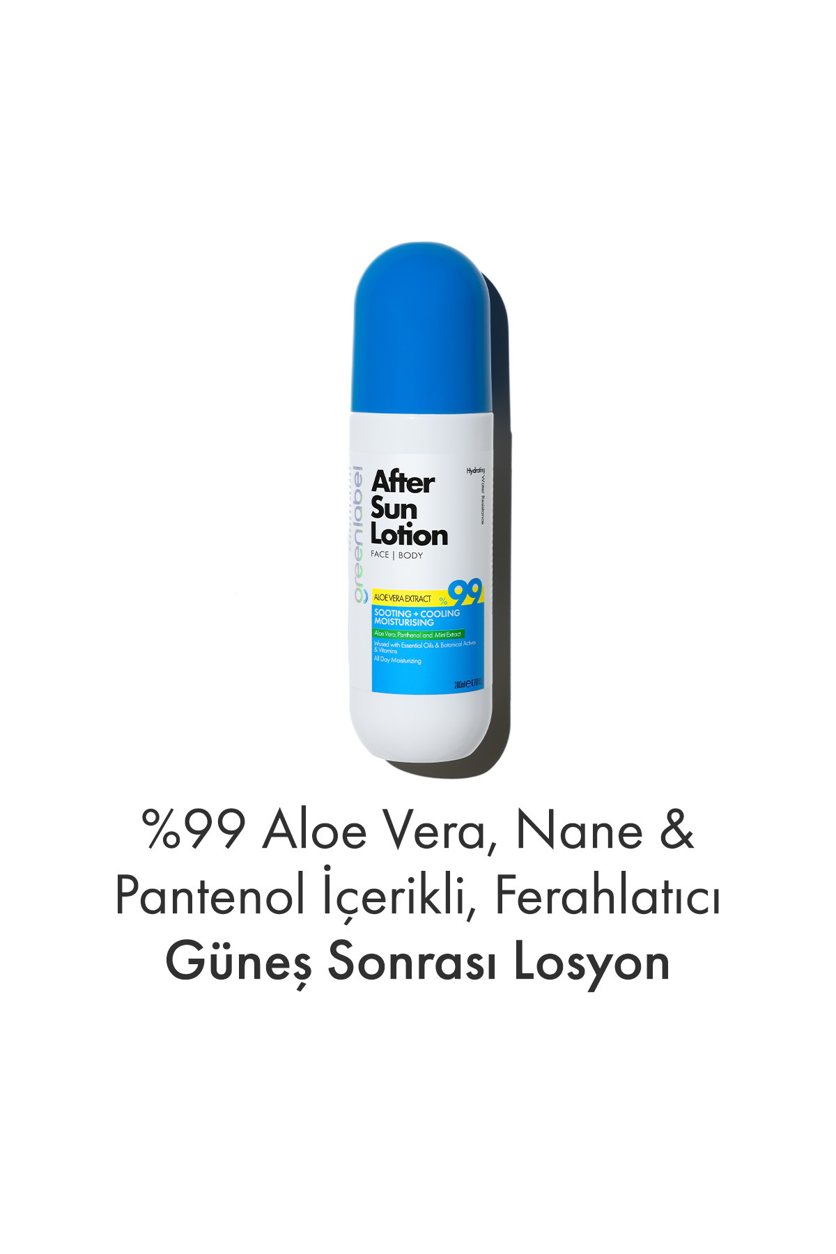 Greenlabel Güneş Sonrası Vücut Losyonu Aloe Vera Ve Nane Ekstraktı Içeren After Sun Body Lotion 200 ml — GLK-061
