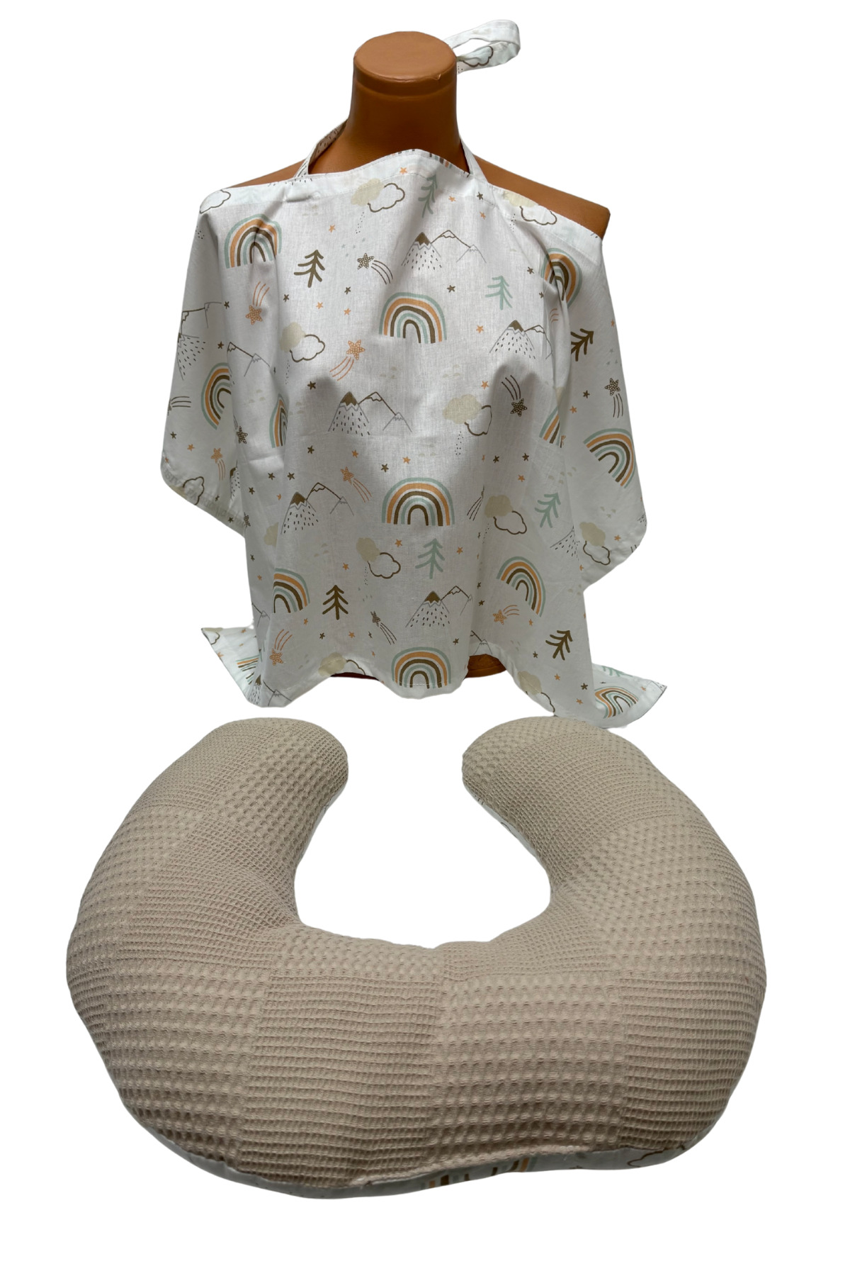 Happy Baby Dikiş Atölyesi 10’lu Babynest Puset Örtüsü Alt Açma Emzirme Yastığı Emzirme Önlüğü Ana Kucağı Waffle Pamuklu fotoğrafı 4 (önizleme)