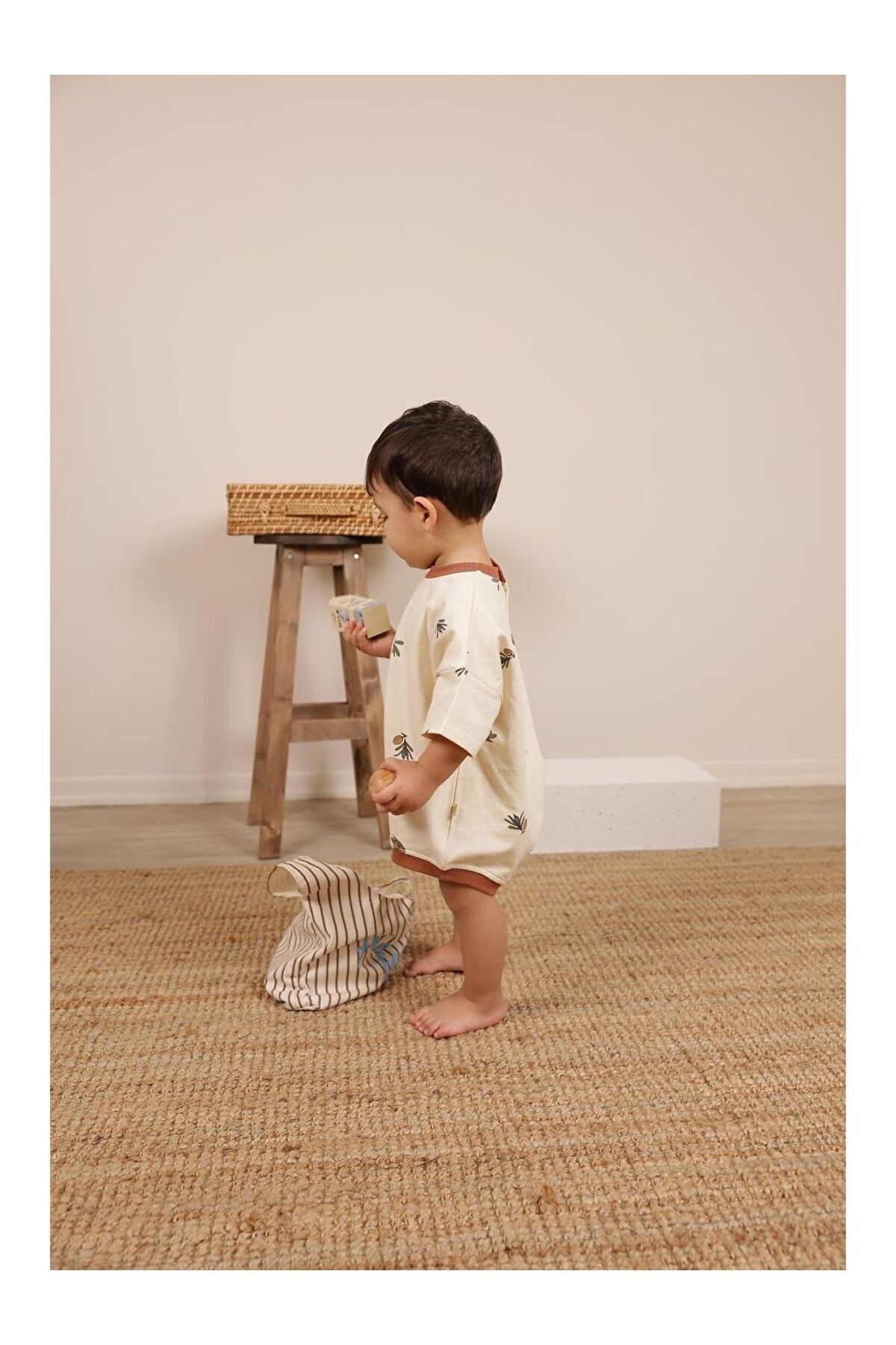 OhlalaKoala Zeytin Baskılı Oversize Tulum fotoğrafı 7 (önizleme)