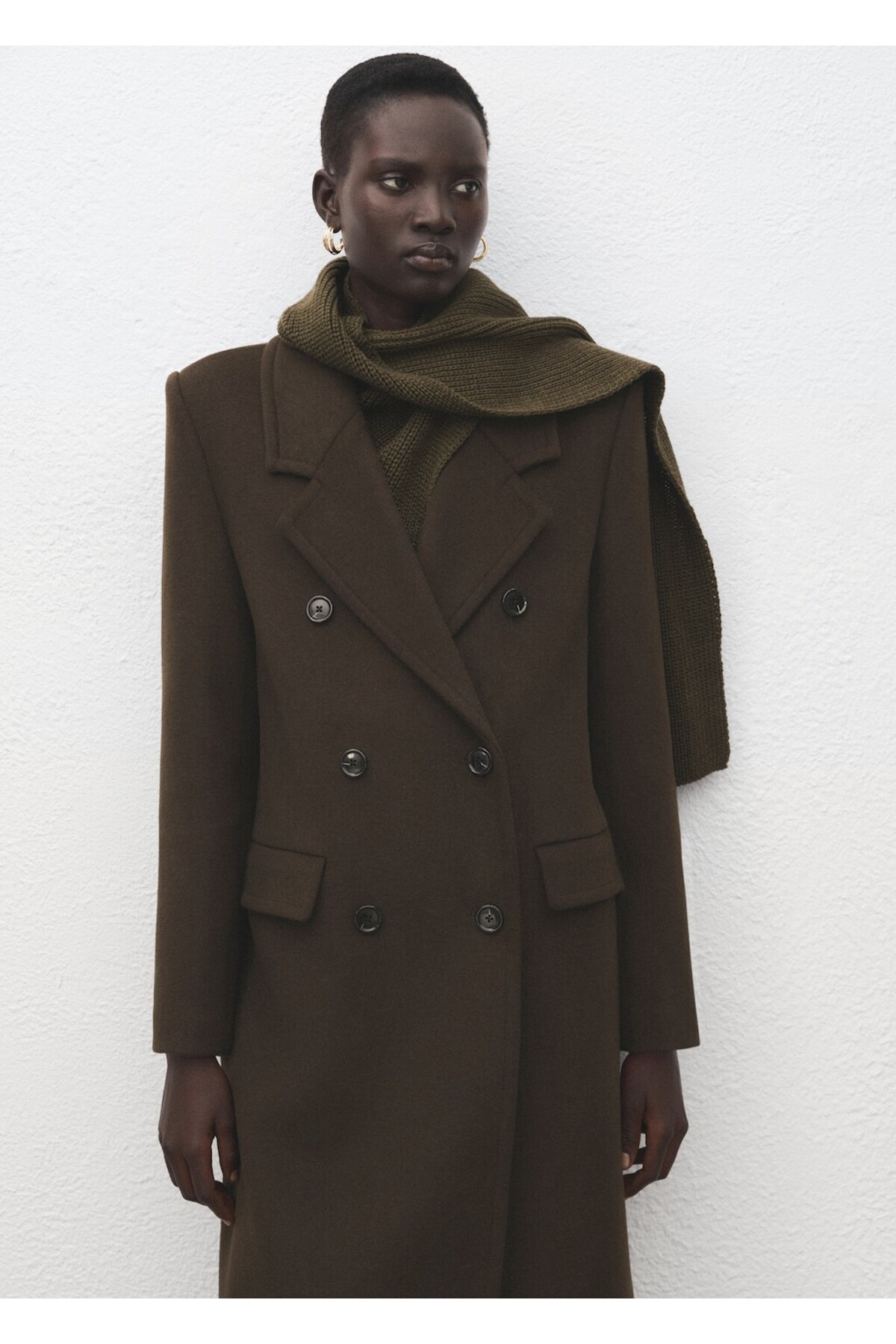 MANGO  Kruvaze yün palto