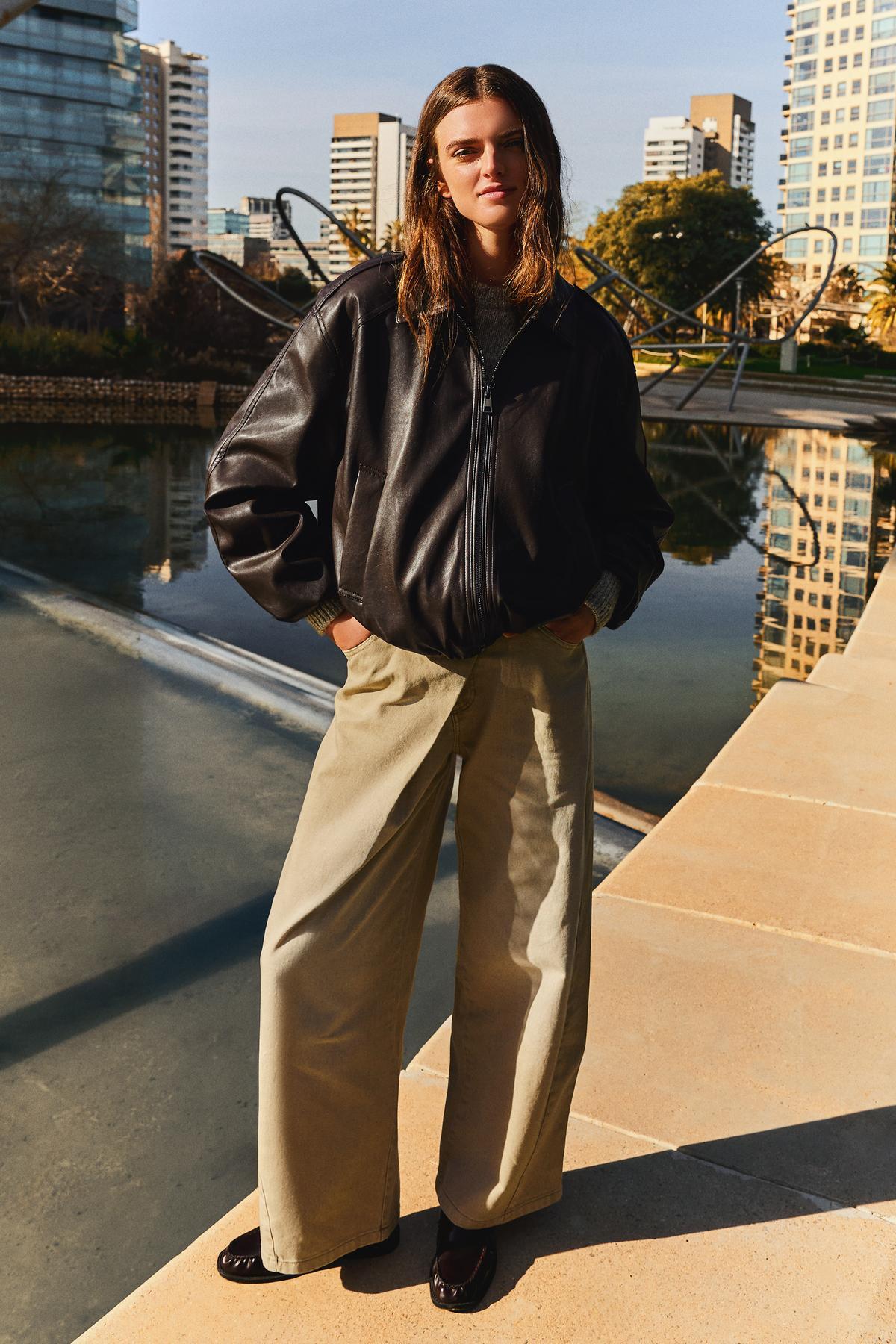 Bershka  Suni deri balon ceket - Görsel 5