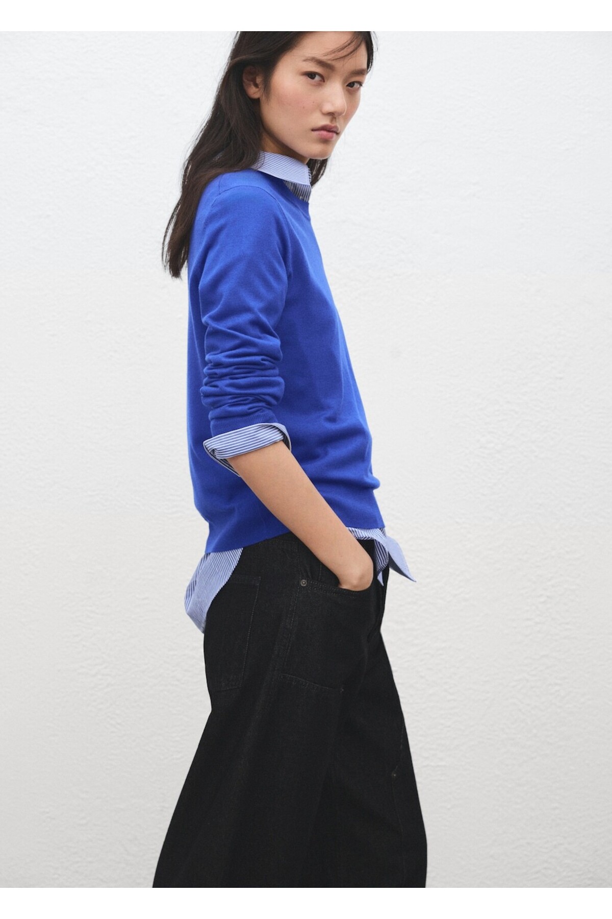 MANGO  İnce triko yuvarlak yaka kazak - Görsel 6