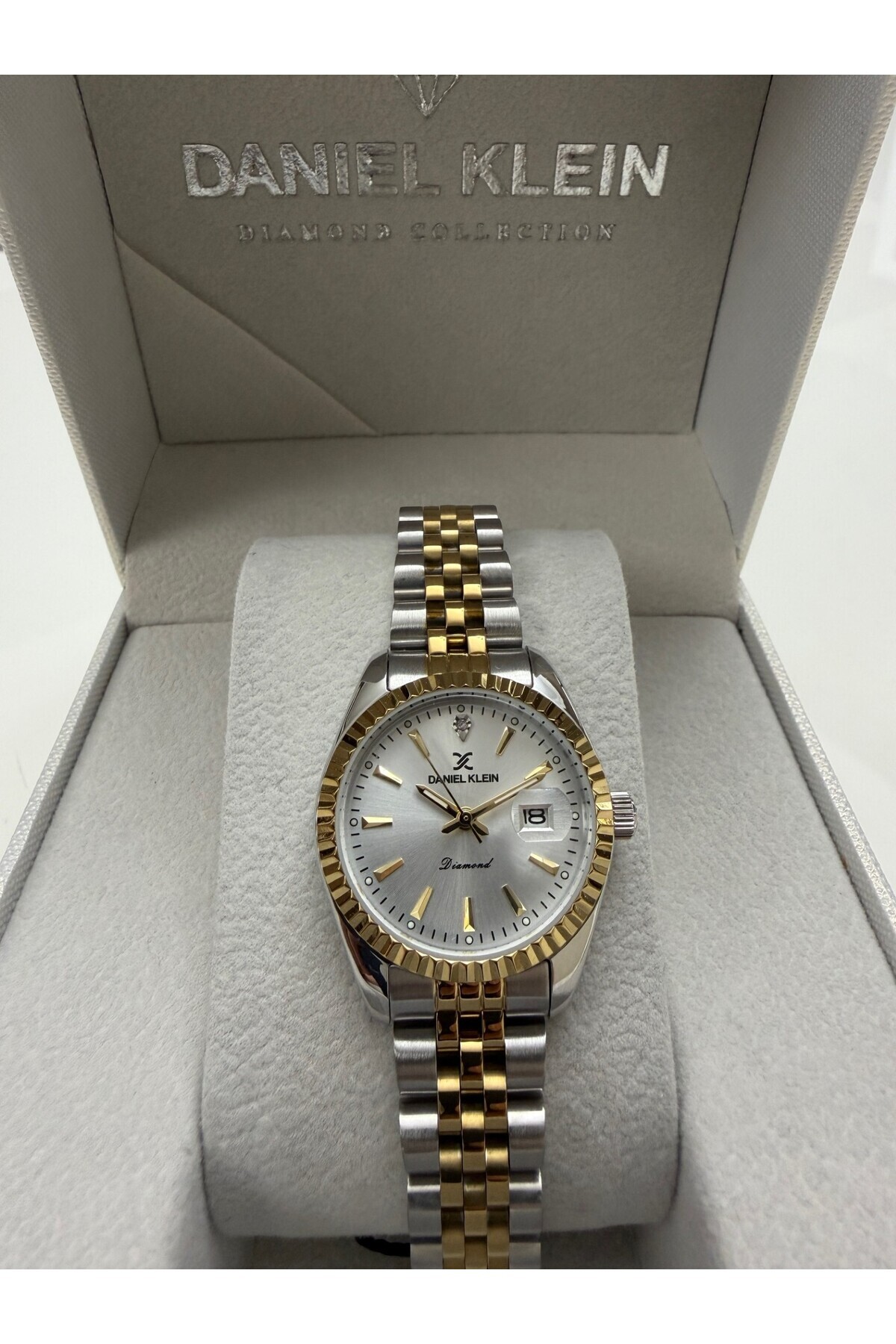 Daniel Klein  Rolex Dizayn Pırlanta Taşlı Özel Diamond Serisi Küçük Kasalı (28 MM) Jubile Kordon Kadın Kol Saati - Görsel 5