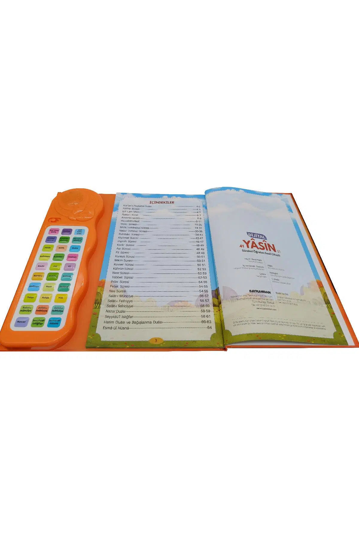 Bayramdan Sesli Yasini Şerif Ögreten Cihaz Sesli Yasin Kitaplı Turuncu fotoğrafı 2 (önizleme)