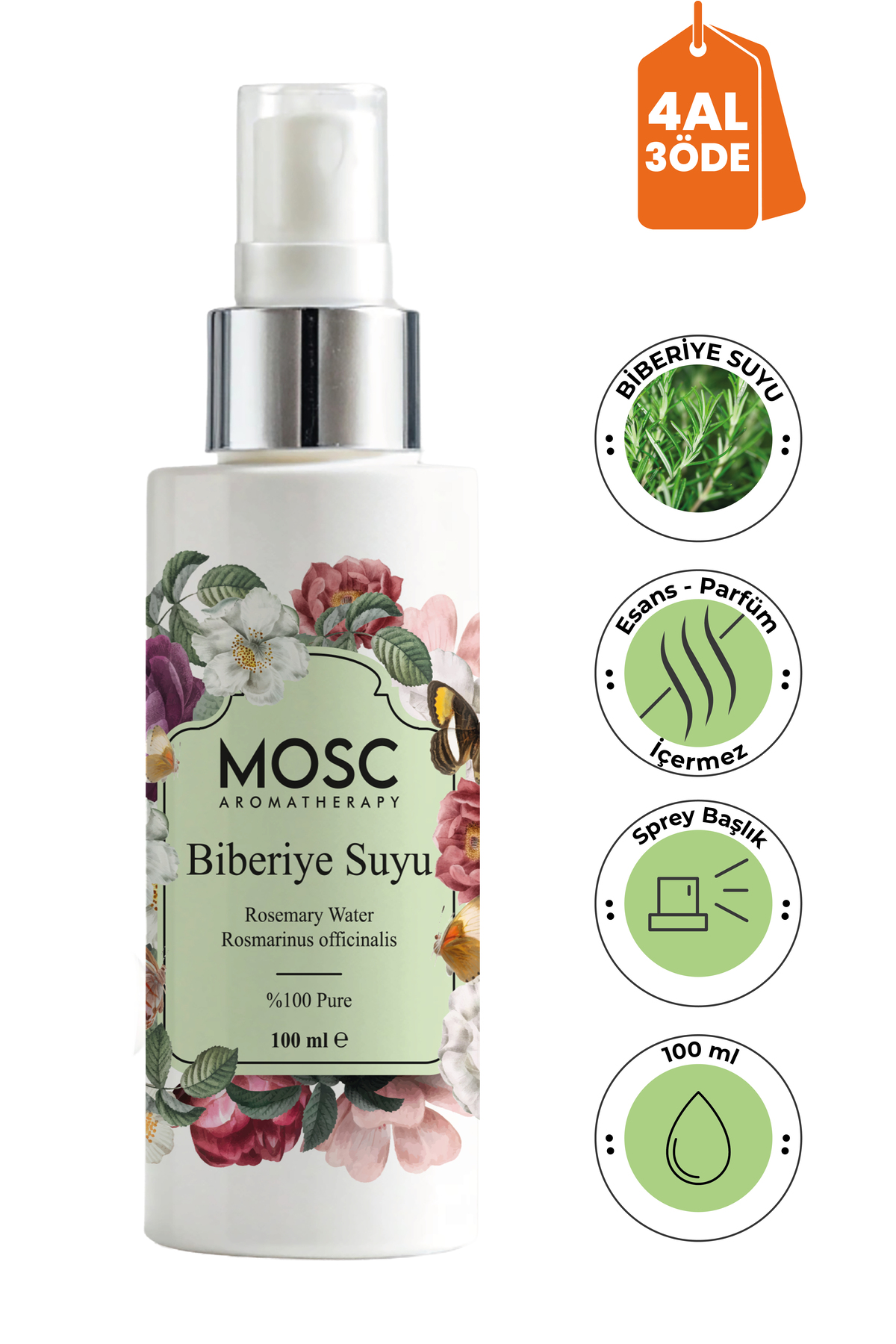 Biberiye Suyu 100 ml %100 Saf (Rosemary Water) — Mosc122