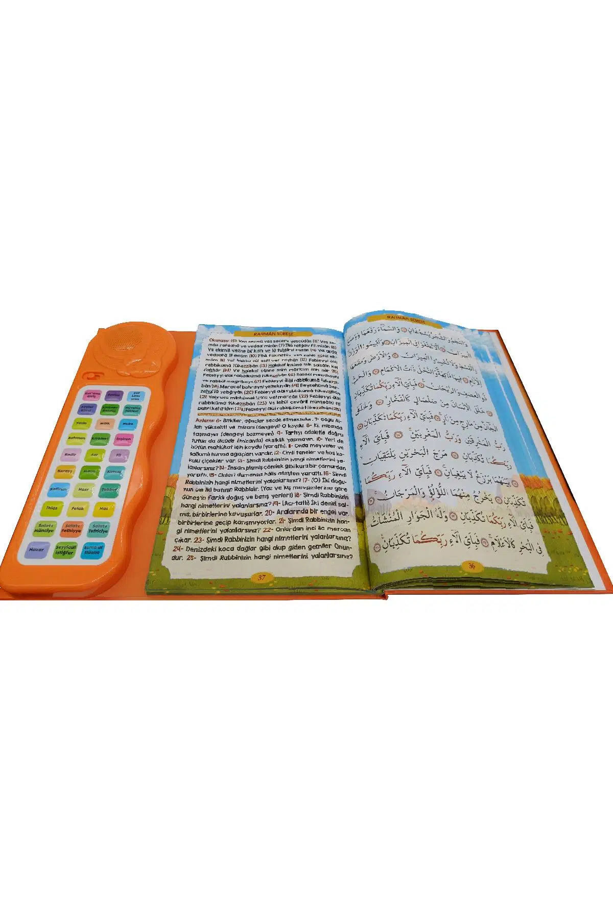 Bayramdan Sesli Yasini Şerif Ögreten Cihaz Sesli Yasin Kitaplı Turuncu fotoğrafı 3 (önizleme)